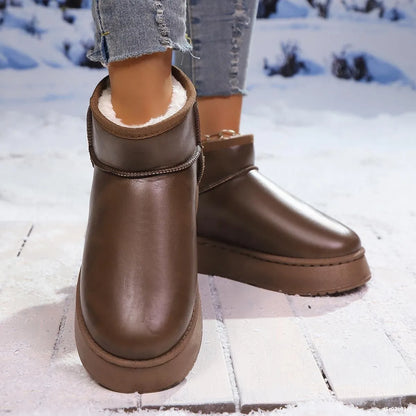 Faux-Fur Platform Ankle Boots