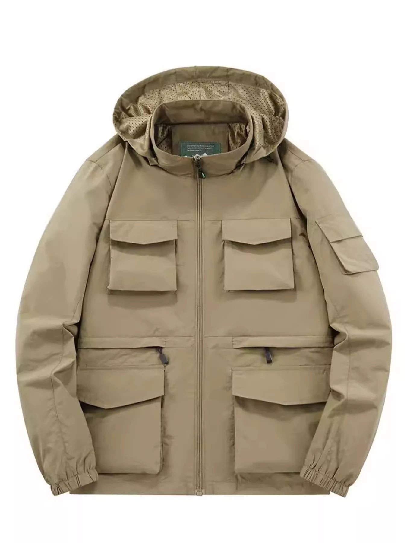 Men's Plus Size Multi-Pocket Hooded Outdoor Jacket