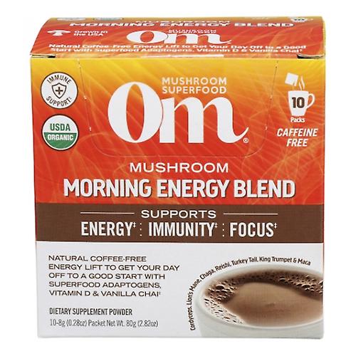 Om Mushroom Superfood Morning Energy Blend Mushroom Powder Drink (Pack of 10 - 0.28oz)