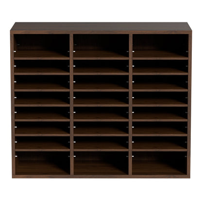VEVOR Literature Organizers, 24 Compartments Office Mailbox With Adjustable Shelves, Wood Literature Sorter 29x12x24.4 Inches For Office, Home, Classroom, Mailrooms Organization, EPA Certified, Brown