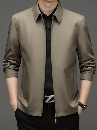 Men's Plus Size Zip Up Long Sleeve Jacket