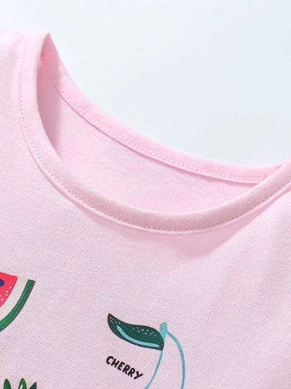 Children's Fruit Print Short Sleeve T-Shirt