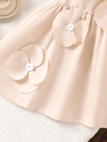 Children's Flower Ruffle Sleeve Dress
