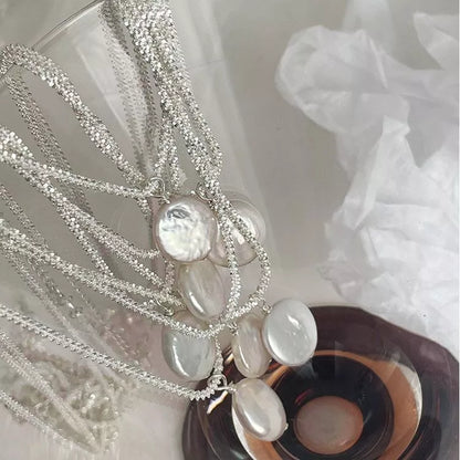 925 Sterling Silver Pearl Necklace