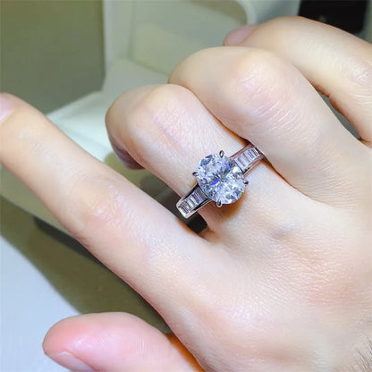 3 Carat Moissanite 925 Sterling Silver Ring