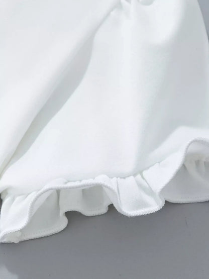 Children's Girl Scooter Graphic Ruffle Sleeve T-Shirt