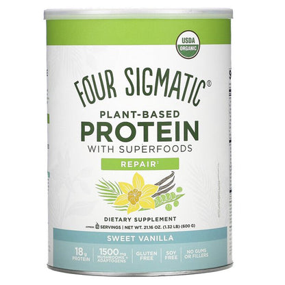 Four Sigmatic - Plant Based Protein With Superfood - Sweet Vanilla  21.16 Oz