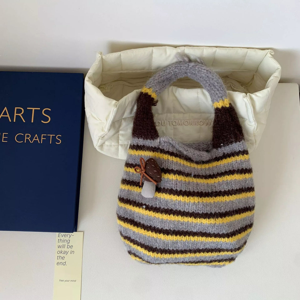 Knitted Striped Handbag
