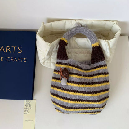 Knitted Striped Handbag