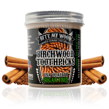 BiteMyWood Flavored Birchwood Toothpicks in 650 qty Plastic Jars