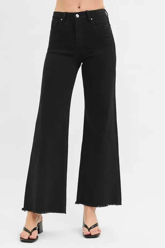 RISEN Full Size Tummy Control High Rise Wide Jeans Plus Size