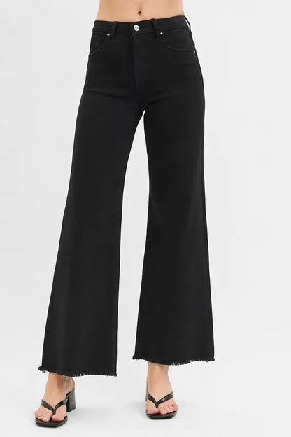 RISEN Full Size Tummy Control High Rise Wide Jeans Plus Size