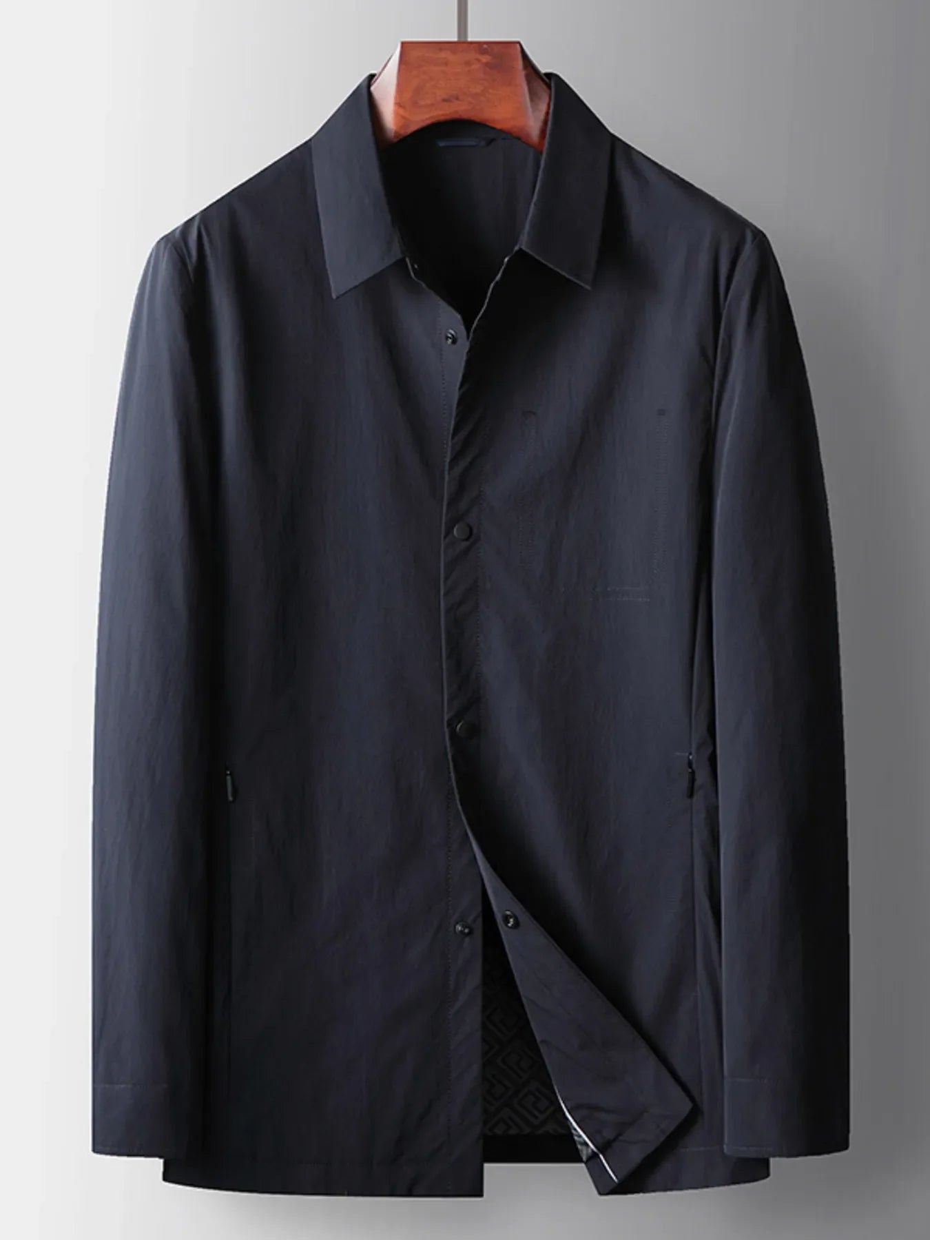 Men's Plus Size Button Up Long Sleeve Jacket