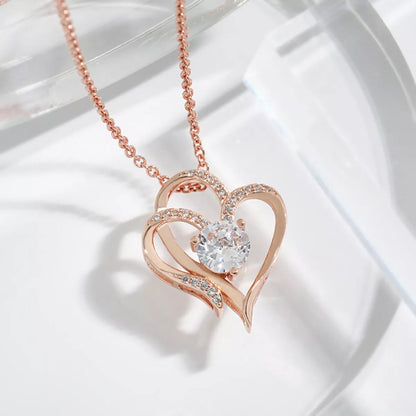 925 Sterling Silver Zircon Heart Necklace