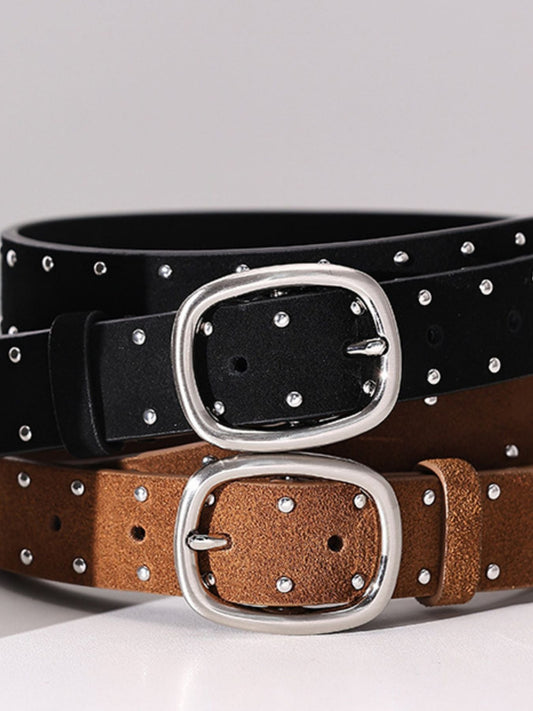 Studded Silver Buckle Belt