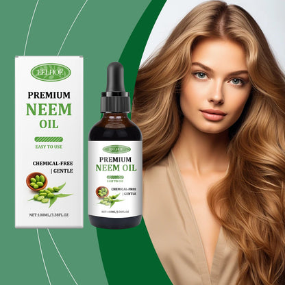 EELHOE Neem Oil Care Essential Oil, Nourishes Scalp Skin Care Neem Oil Massage Oil Nourishes Skin