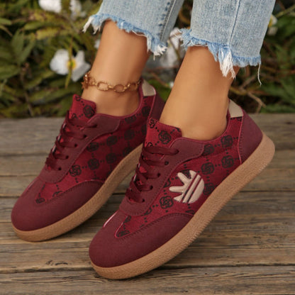 Round Toe Lace Up Sneakers