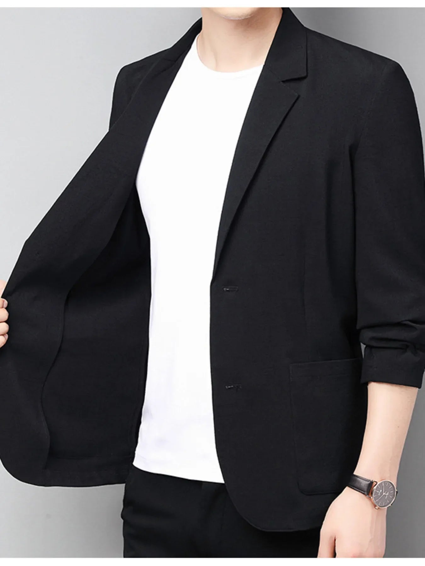 Men's Full Size Button Up Long Sleeve Blazer Plus Size
