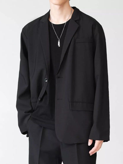 Men's Full Size Lapel Collar Button Up Blazer Plus Size