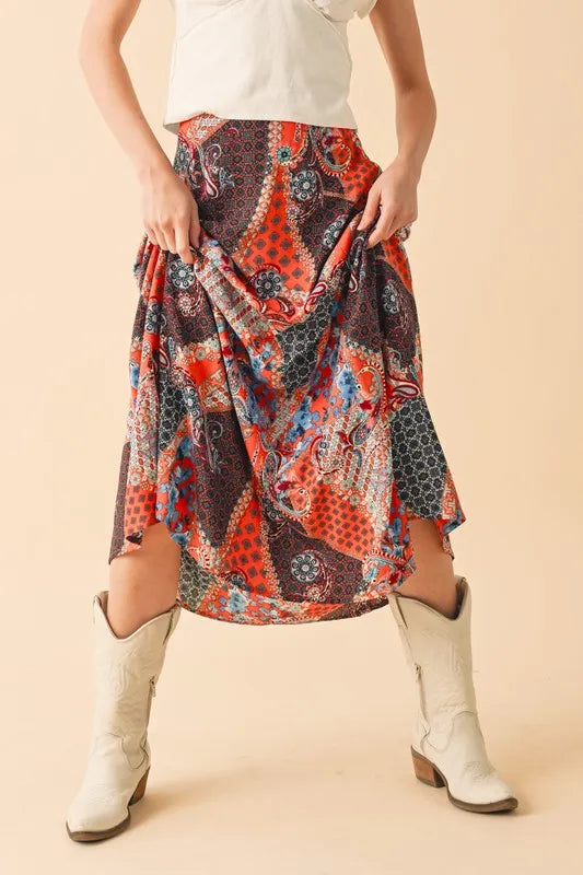 Aemi + Co Printed Maxi Skirt