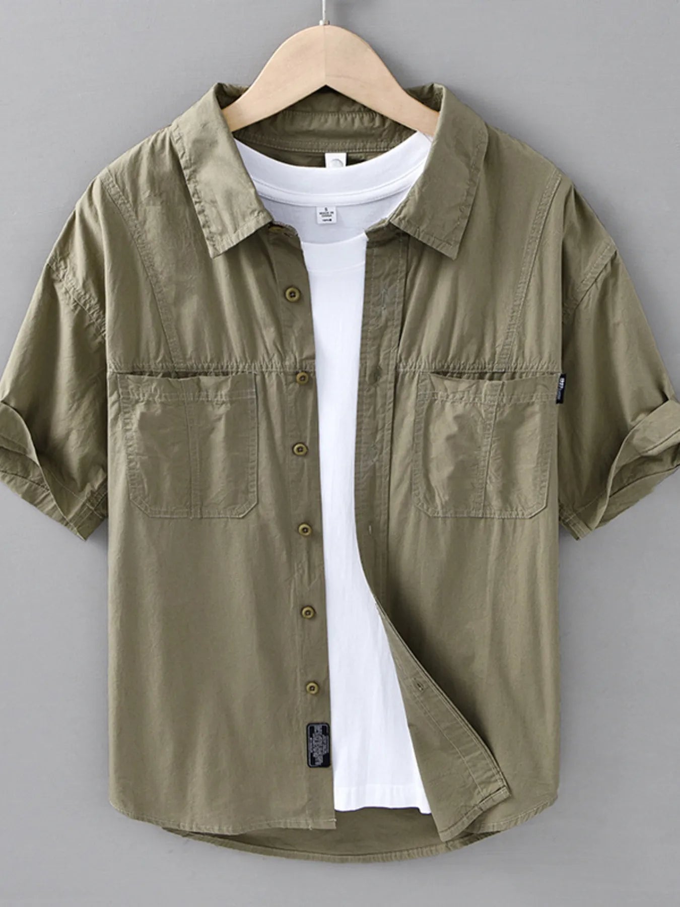 Men's Plus Size Casual Short Sleeve Button-Down Shirt