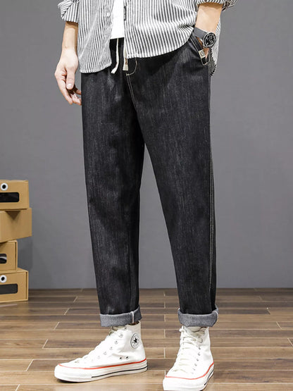 Men's Plus Size Casual Loose Fit Wash Jeans
