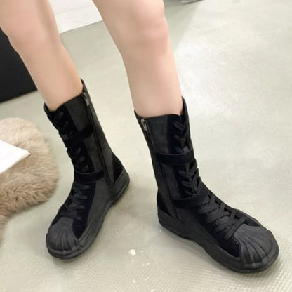 Buckled Lace Up Boots