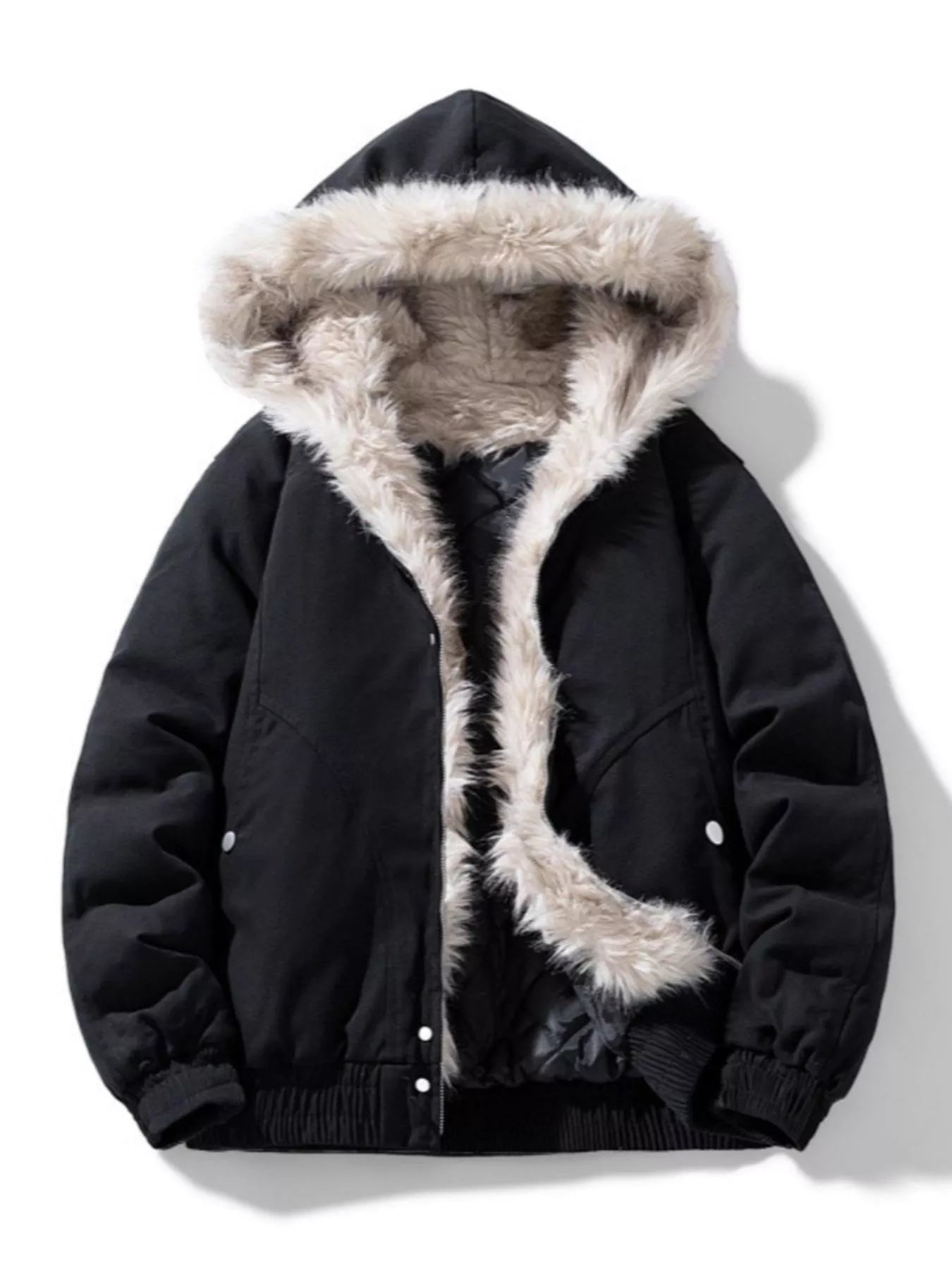 Men's Plus Size Zip Up Hooded Winter Coat
