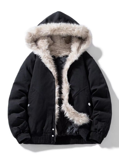 Men's Plus Size Zip Up Hooded Winter Coat