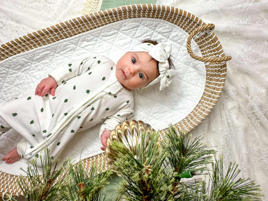 Tiny Trees Ribbed Bamboo Zippy Pajamas