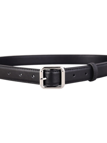 Square Buckle Leather Belt