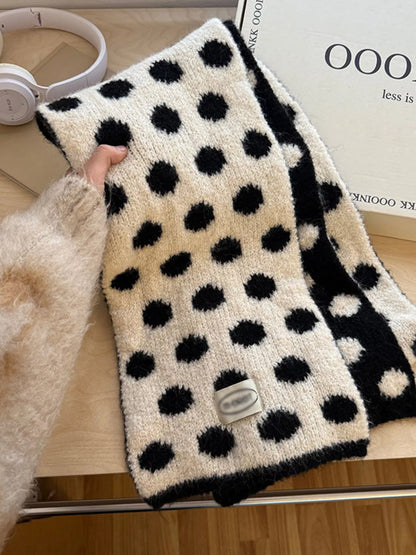 Polka Dot Knitted Scarf