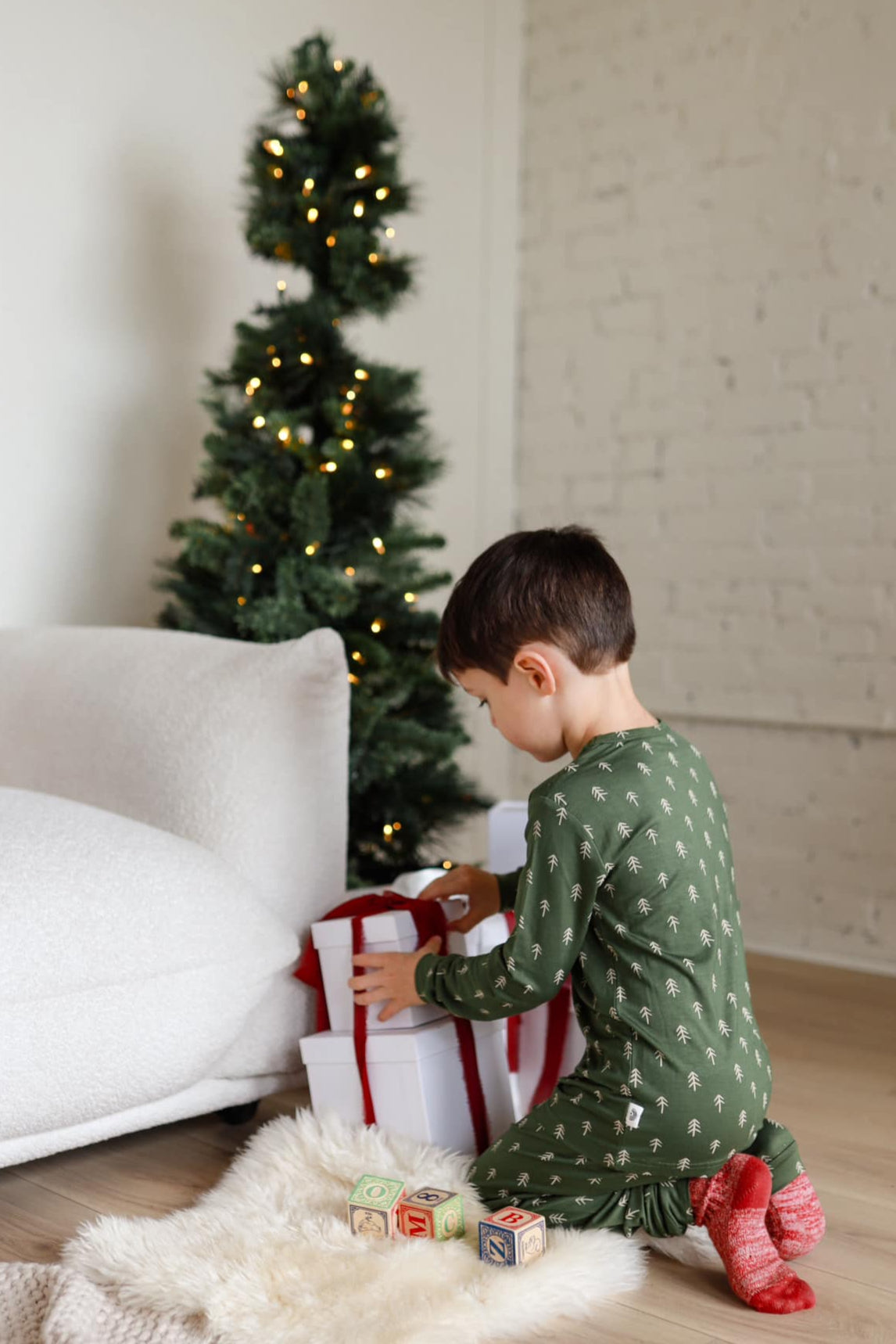 Christmas Tree Bamboo Pajamas - 2pc Set