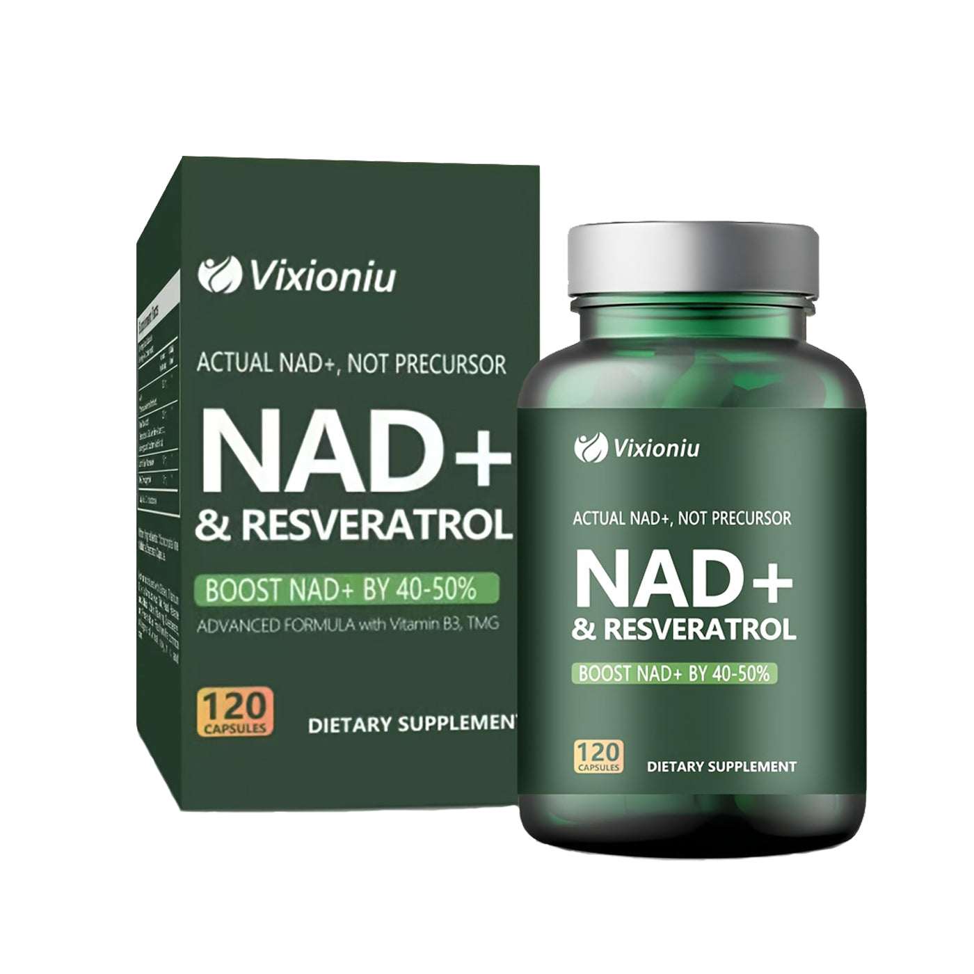 NAD Supplement With Resveratrol -120 Capsules, Anti-Aging Cellular Energy&Repair