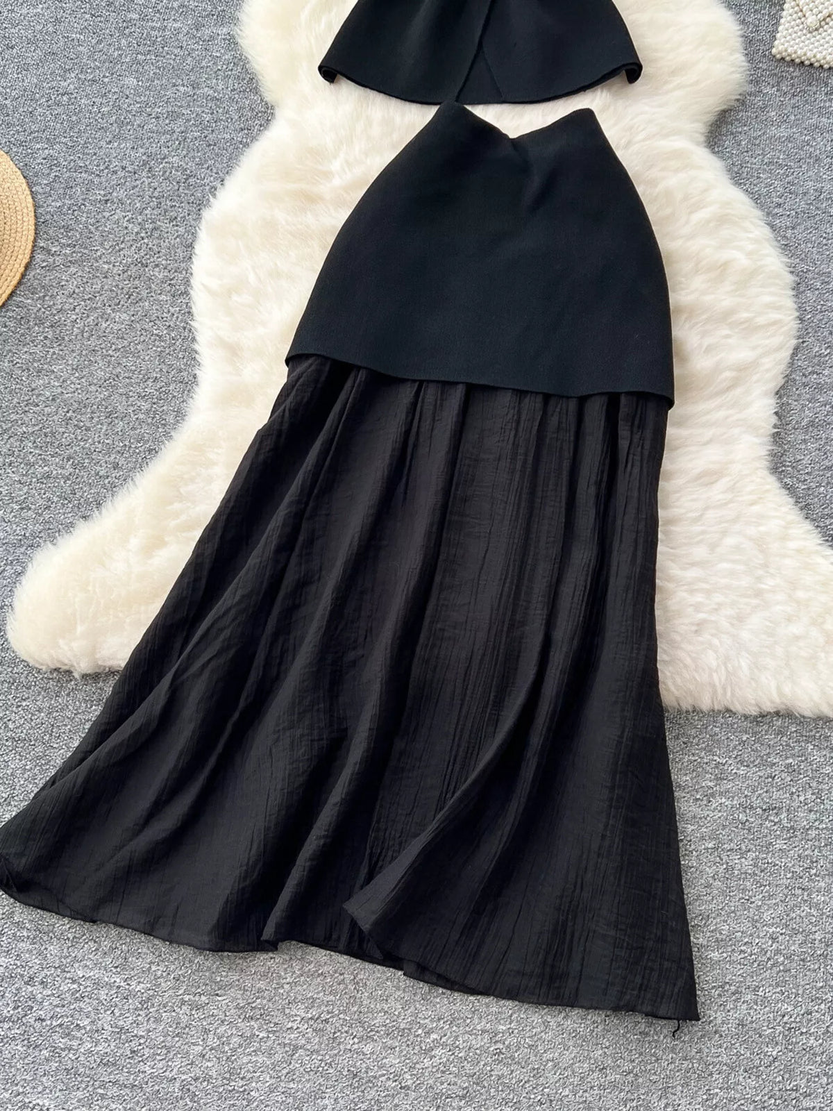 Button Up Sleeveless Top and Skirt Set