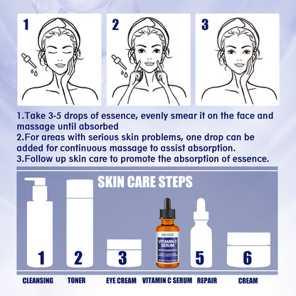 EELHOE Anti-aging Vitamin C Facial Essence, Reduces Spots Acne Fine Lines, Moisturizes Facial Essence