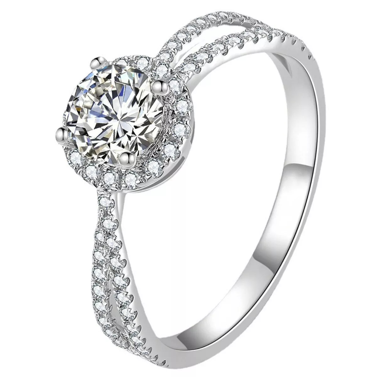 1 Carat 925 Sterling Silver Moissanite Ring