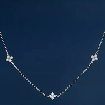 925 Sterling Silver Clover Charm Necklace