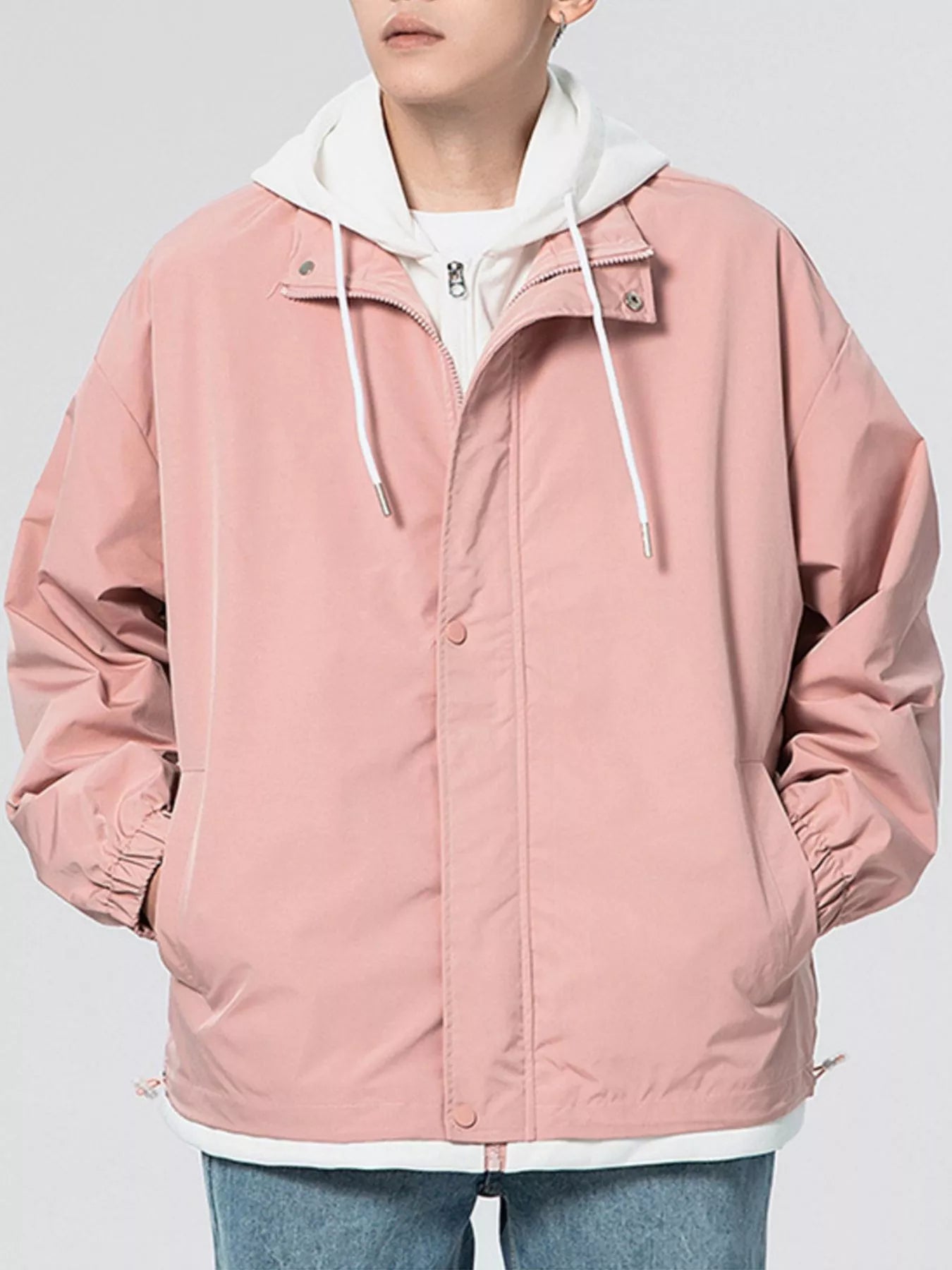 Men's Plus Size Casual Lightweight Windbreaker Jacket