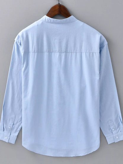 Men's Plus Size Casual Button Up Long Sleeve Shirt