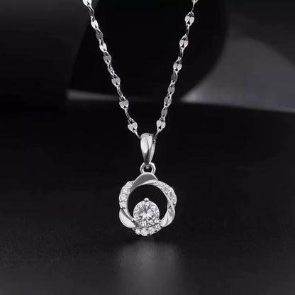 925 Sterling Silver Zircon Pendant Necklace