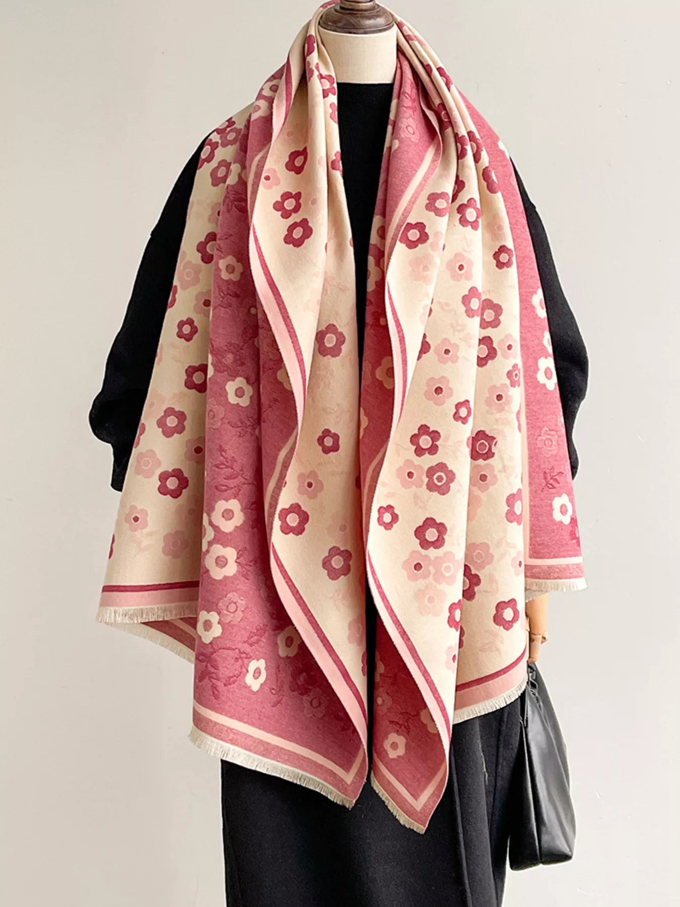 Floral Print Warm Winter Scarf