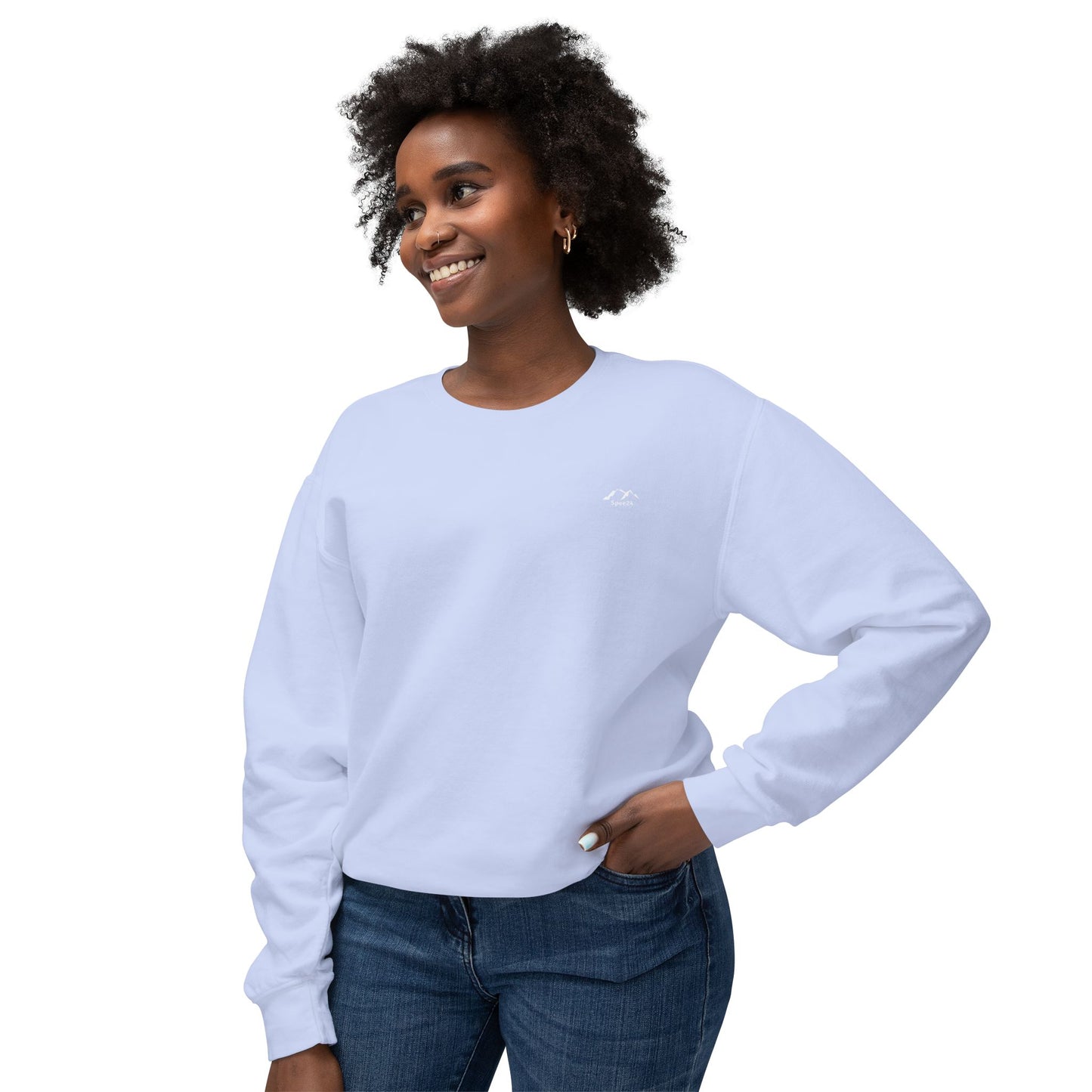 SW-106BLU-24  Unisex Lightweight Crewneck Hydrangea Color Sweatshirt