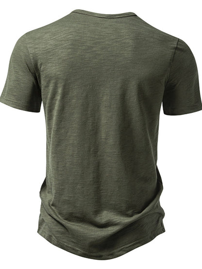 Men's Casual Button Detail T-Shirt