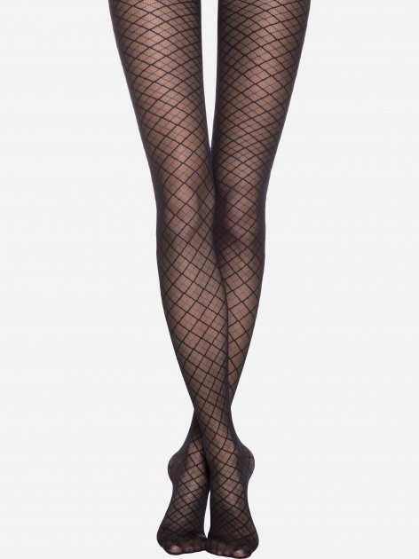 Conte Afina 30 Den - Fantasy Women's Tights with a geometric diamond pattern (19С-105СП)