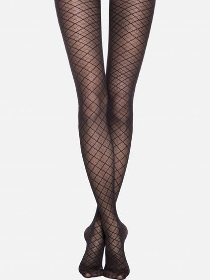 Conte Afina 30 Den - Fantasy Women's Tights with a geometric diamond pattern (19С-105СП)