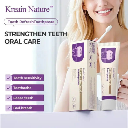 Kreain Nature Daily Oral Care Toothpaste, Hydroxyapatite Formula, Natural Ingredients, Sensitive Teeth Soothing Gentle Care, Whitening, Stain Repair & Elimination