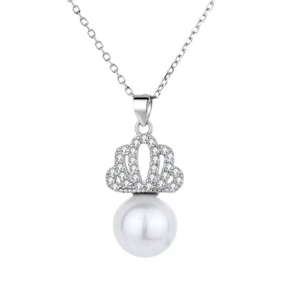 Crown Pearl Pendant Necklace