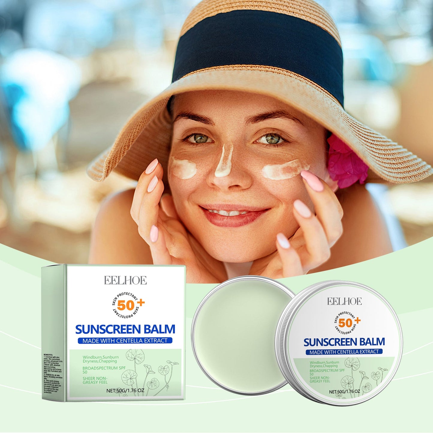 Eelhoe Centella Protective Cream Summer Uv Isolation Refreshing Non-Sticky Moisturizing Protective Cream