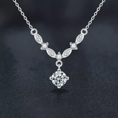 1 Carat Moissanite 925 Sterling Silver Necklace